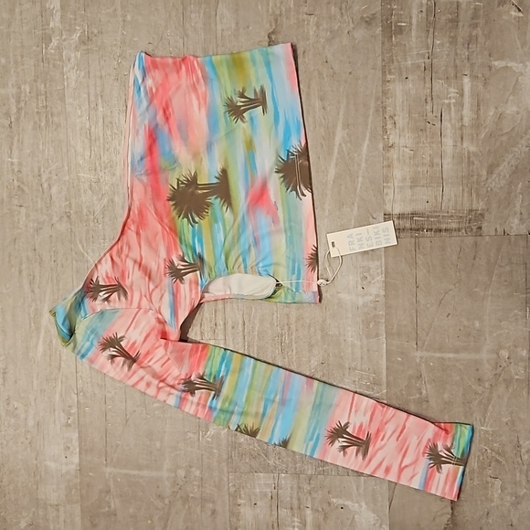 💕FRANKIES BIKINIS💕 Tina One Shoulder Bikini Top ~ Palmz Print Large L NWT - Picture 7 of 11